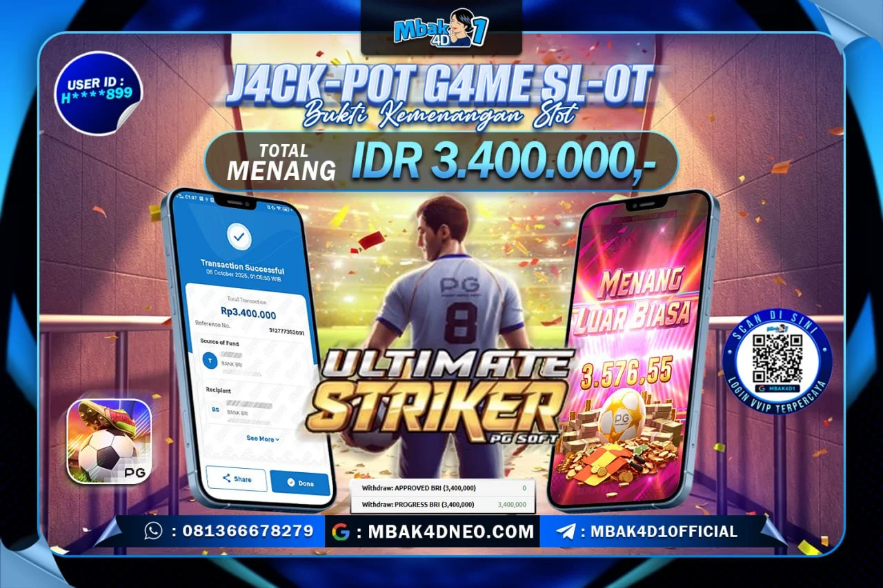 MBAK4D JACKPOT SLOT ULTIMATE STRIKER Rp. 3.400.000 LUNAS