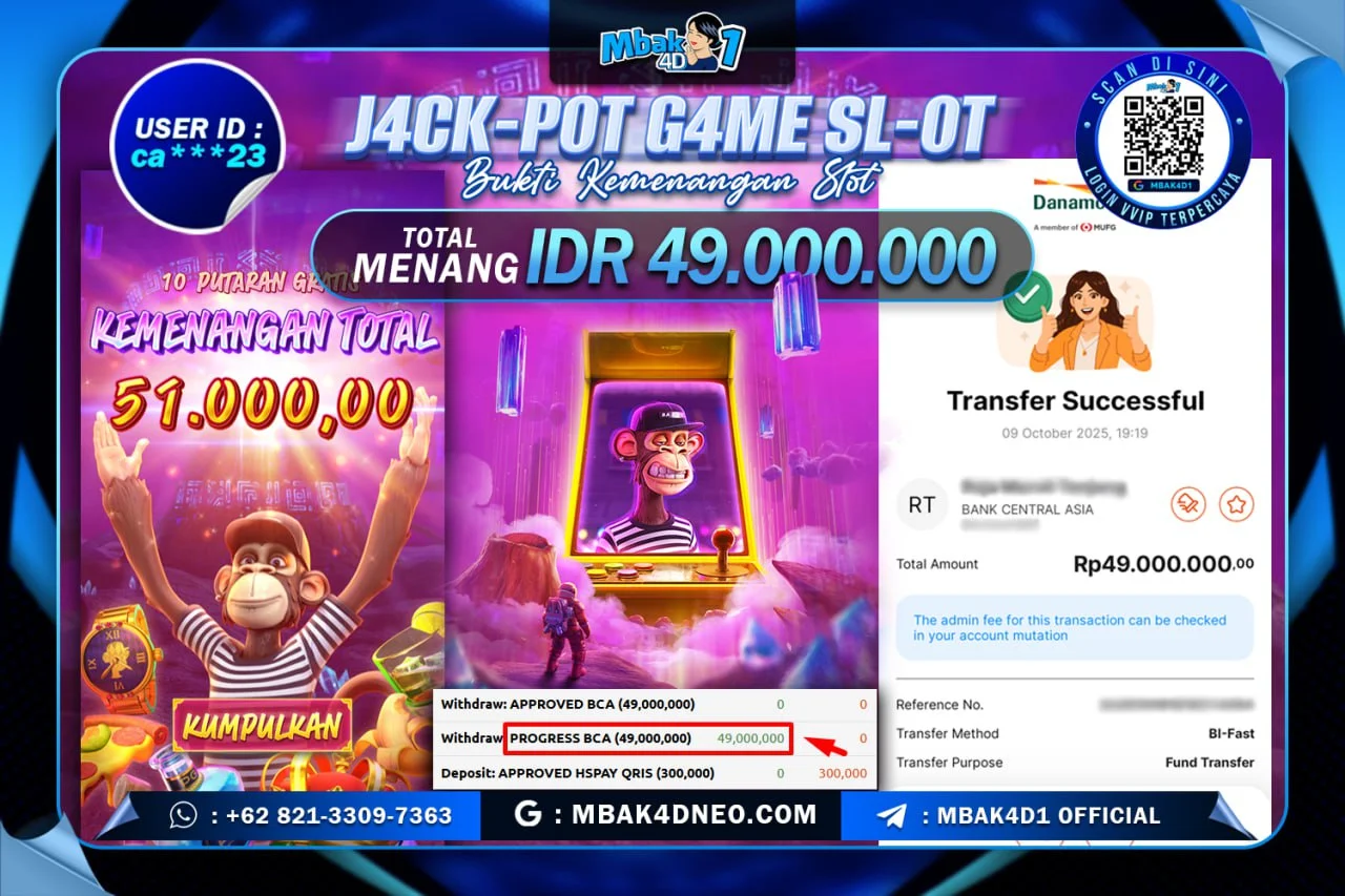 MBAK4D JACKPOT SLOT WILD APE Rp. 49.000.000 LUNAS