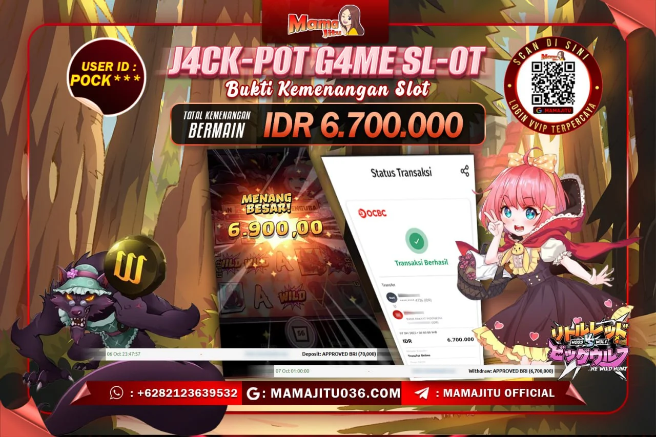 MAMAJITU JACKPOT SLOT HOOD VS WOLF Rp. 6,900,000 LUNAS
