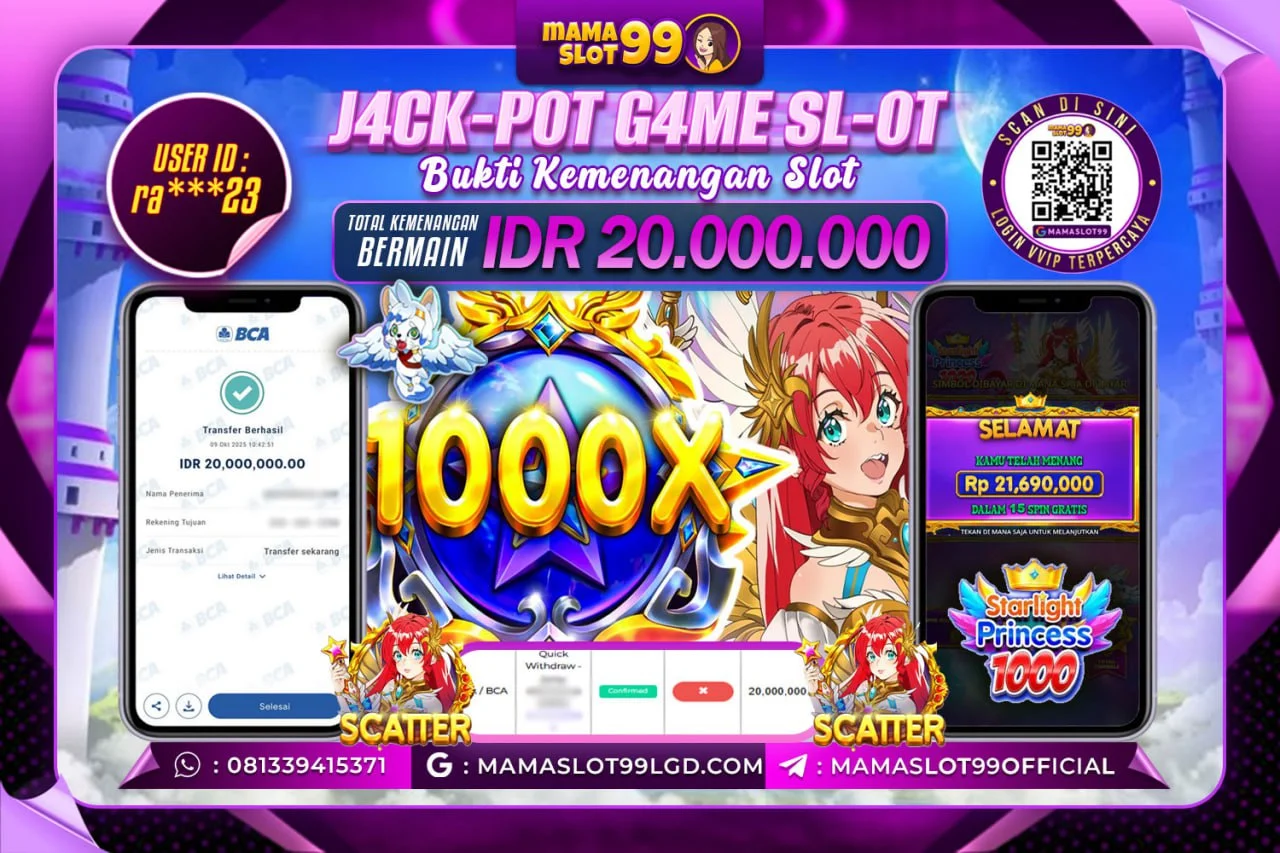 MAMASLOT99 JACKPOT SLOT PRINCESS STARLIGHT 1000 Rp. 20.000.000 LUNAS